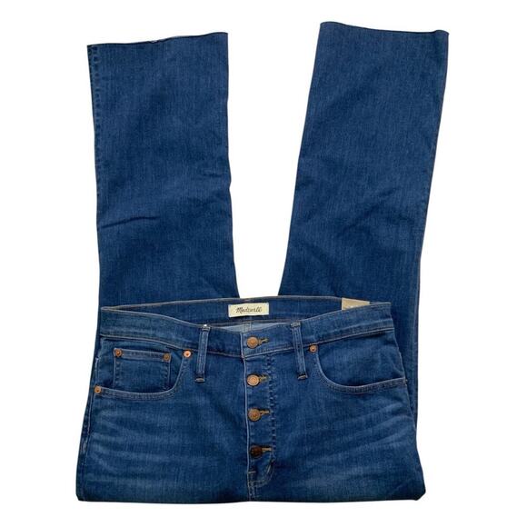 Madewell Jeans Womens 31 Cali Demi Boot Button Fly Mid Wash Streetwear Denim NWT - Picture 5 of 11